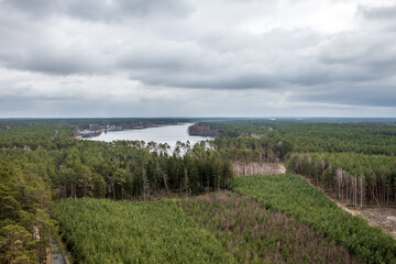 Fototapeta na wymiar Lake Slawskie in Poland in Lubuskie.