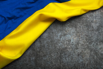 National flag of Ukraine background with copy space