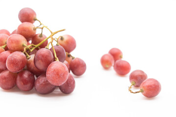 Bunch of red grapes isolated on background