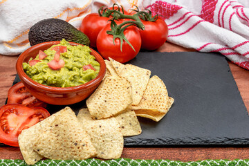 Homemade Organic Guacamole and Tortilla Chips