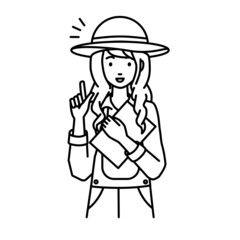 立って書類を手に持って何かひらめいた農家の女性