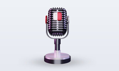 3d microphone Malta flag rendering front view