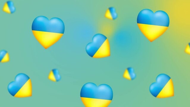 I am Ukrainian artist. Stand with Ukraine. Pray for ukraine. Ukrainian art motion video design. live and be safe. Blue and yellow flag map heart beats. Send your love to Ukraine banner