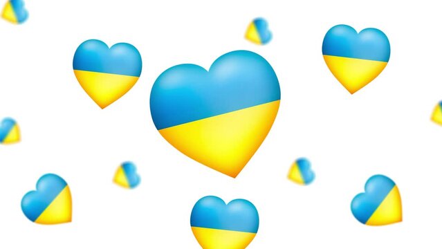 I am Ukrainian artist. Stand with Ukraine. Pray for ukraine. Ukrainian art motion video design. live and be safe. Blue and yellow flag map heart beats. 