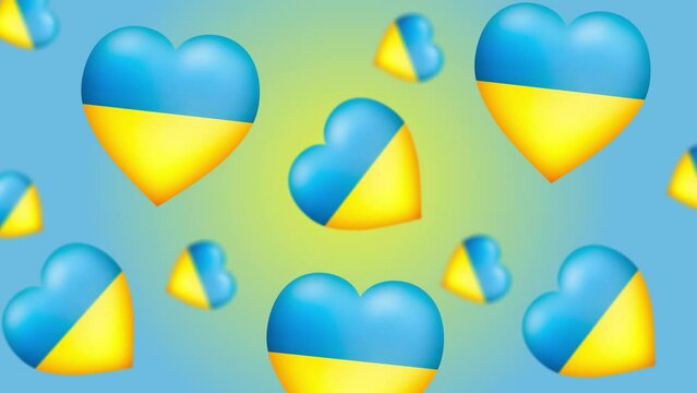 I am Ukrainian artist. Stand with Ukraine. Pray for ukraine. Ukrainian art motion video design. live and be safe. Blue and yellow flag map heart beats. 