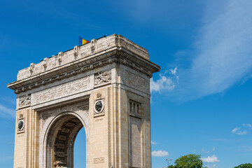 Fototapeta na wymiar Monumental gate in a roundabout in Bucharest, Romania
