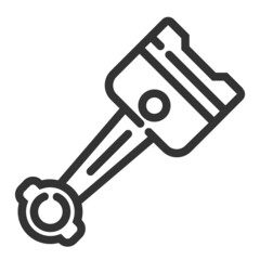 Vector diesel engine outline icon,engine and power 64x64 Pixel, white background