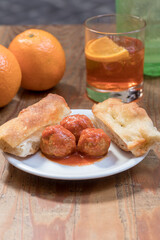 Meatballs, Juice and Pastries 