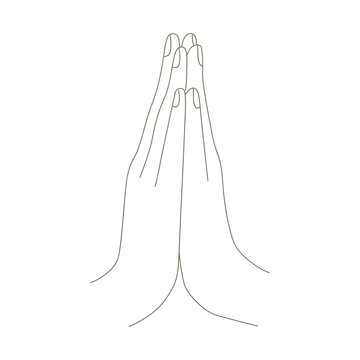 praying hands, vector graphic design element 