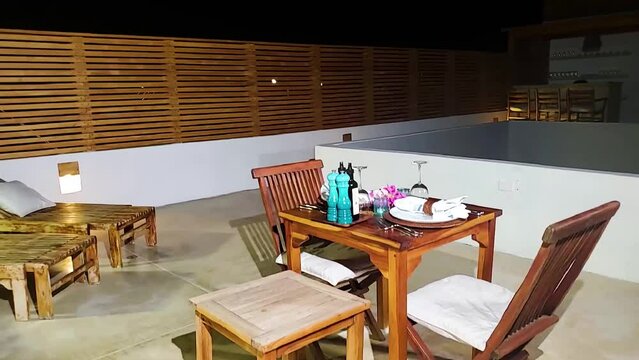 SET TABLE FOR ROMANTIC DINNER AT CARIBBEAN LODGE in Los Roques