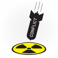 bomb nuclear energy danger sign symbol