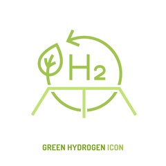 Green hydrogen production symbol. Editable vector illustration