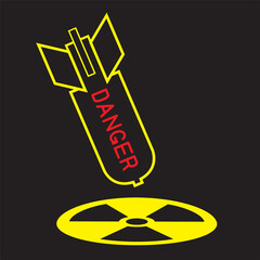 nuclear energy bomb danger sign symbol
