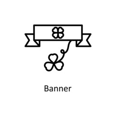 Banner Vector Outline Icon Design illustration. St Patrick's Day Symbol on White background EPS 10 File
