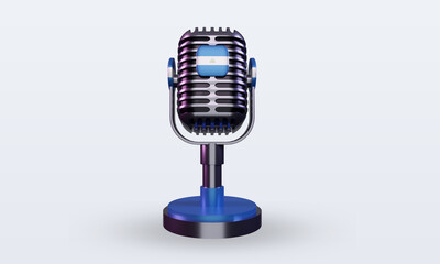 3d microphone Nicaragua flag rendering front view