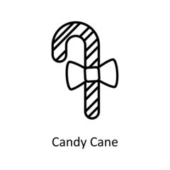 Candy Cane Vector Outline Icon Design illustration. St Patrick's Day Symbol on White background EPS 10 File
