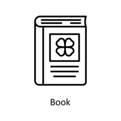 Book Vector Outline Icon Design illustration. St Patrick's Day Symbol on White background EPS 10 File