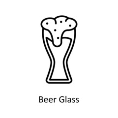 Beer Glass Vector Outline Icon Design illustration. St Patrick's Day Symbol on White background EPS 10 File