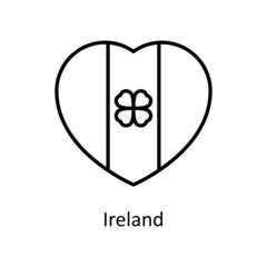 Obraz premium Ireland Vector Outline Icon Design illustration. St Patrick's Day Symbol on White background EPS 10 File