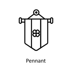 Pennant Vector Outline Icon Design illustration. St Patrick's Day Symbol on White background EPS 10 FilePennant