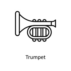 Trumpet Vector Outline Icon Design illustration. St Patrick's Day Symbol on White background EPS 10 File