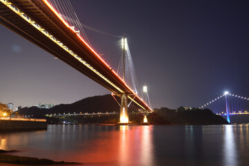 Fototapeta na wymiar Ting Kau Bridge in Tsuen Wan, Hong Kong