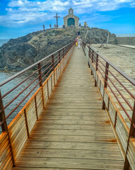 Obraz premium Chapel Saint-Vincent in Collioure the famous French town landmark in Languedoc