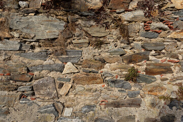 Acient brick wall. Grunge brick wall background.