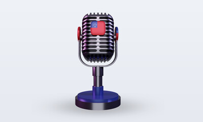 3d microphone Samoa flag rendering front view