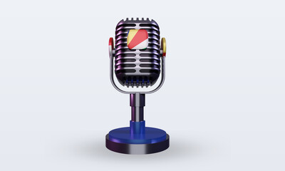 3d microphone Seychelles flag rendering front view