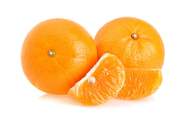 tangerine or mandarin fruit isolated on white background