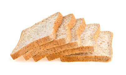 whole wheat bread isolated on white background
