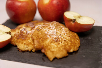 Home made apple pie and cinnamon