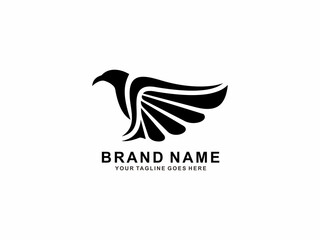Bird simple flat logo design vector 