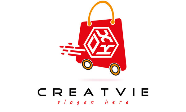 DXK three letter monogram type eCommerce creative initials letter logo design vector template.