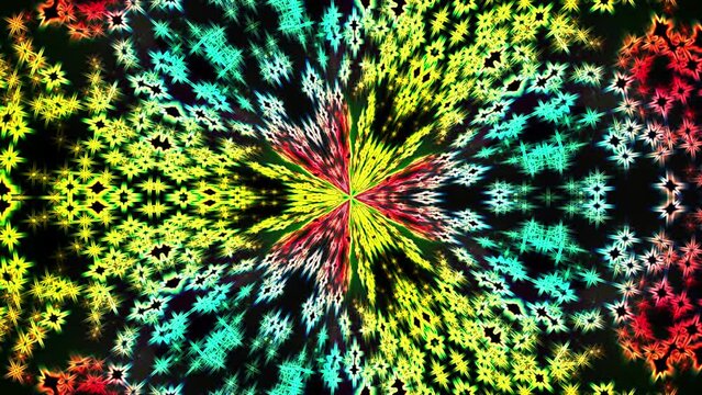 Sparkle blinking kaleidoscope abstract. 4k footage.
