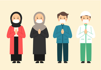 Muslim people for Ramadan and eid al Fitr greeting