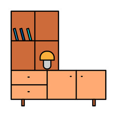 wardrobe and book icon