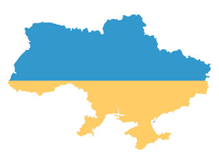 Map and flag of Ukraine