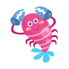 Vector illustration of cute animals on white background