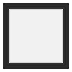 Square wooden frame. Blank poster realistic mockup
