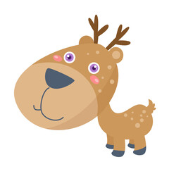 Vector illustration of cute animals on white background