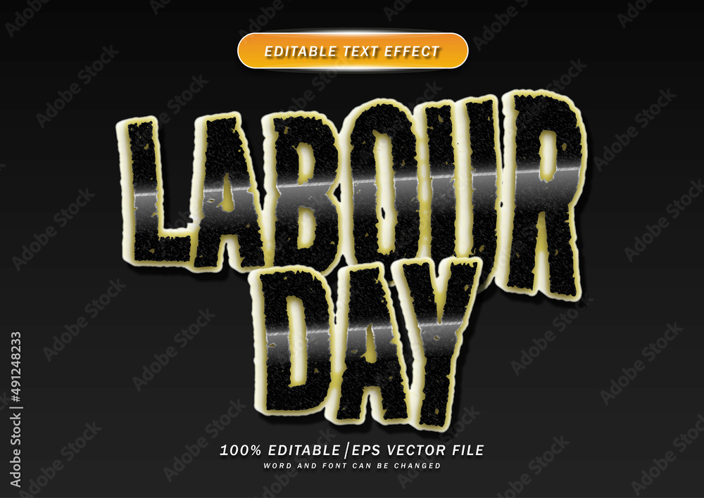 Poster labour day text editable effect