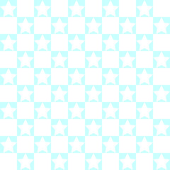 Blue squares with stars. Star pattern.