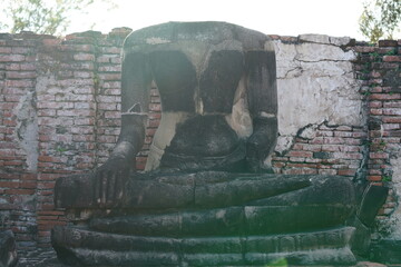 Wat Mahathat is an ancient site in Ayutthaya, Thailand that tourists like to visit and photograph,...