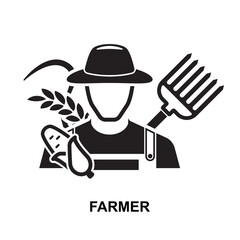 Farmer icon isolated on white background vector illustration.