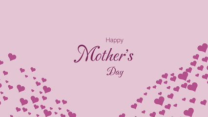 Happy Mothers Day, sales special offer banner illustrations.  Mom ever greetings card. Love you mom. Vector template of purple or pink light gradient art design. 