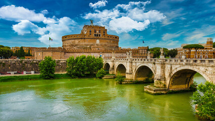 Obraz premium Castel Sant'Angelo, historical building in Italy