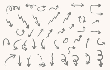 Arrow line icon with doodle style