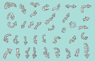 Arrow line icon with doodle style